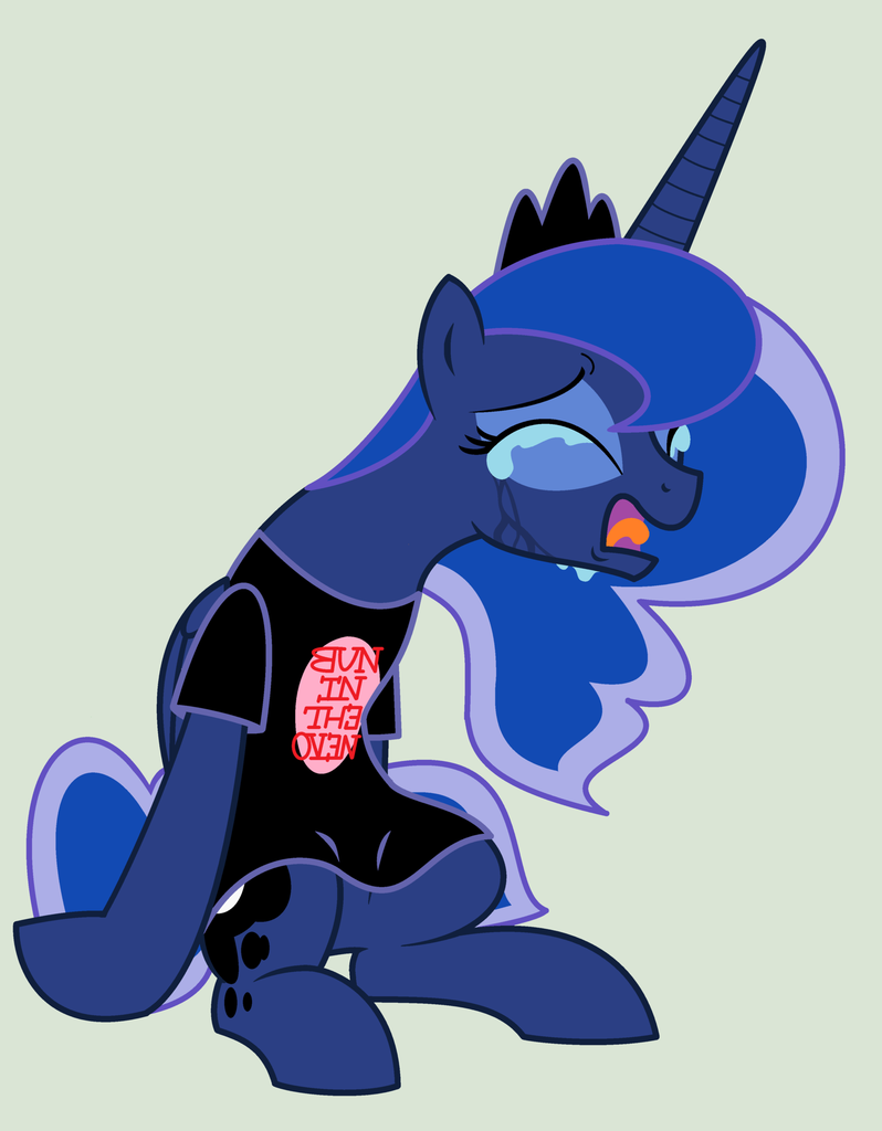 safe, artist:evilfrenzy, princess luna, clothes, crying, female, simple bac...