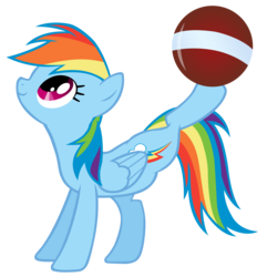 Size: 2000x2072 | Tagged: safe, artist:cloudy glow, rainbow dash, pony, fall weather friends, g4, ball, cute, dashabetes, female, flexible, high res, simple background, solo, transparent background, vector