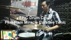 Size: 1366x768 | Tagged: safe, flam, flim, human, g4, leap of faith, drum cover, flim flam brothers, irl, irl human, photo