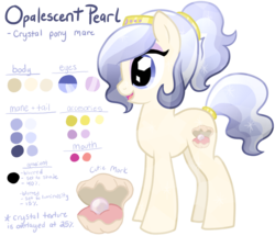 Size: 1094x940 | Tagged: safe, artist:tambelon, oc, oc only, oc:opalescent pearl, crystal pony, pony, female, mare, reference sheet, solo