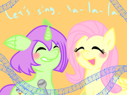 Size: 800x600 | Tagged: safe, artist:opya, fluttershy, oc, oc:magical song, g4