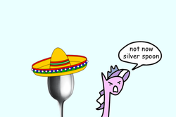 Size: 500x332 | Tagged: safe, artist:wollap, diamond tiara, silver spoon, g4, comic, sombrero, spoon