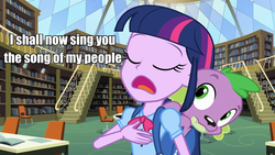 Size: 960x540 | Tagged: safe, spike, twilight sparkle, equestria girls, g4, caption, image macro, meme