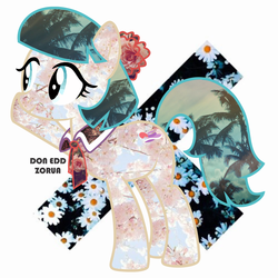 Size: 1372x1372 | Tagged: safe, artist:doneddzorua, coco pommel, g4, ambient, female, flower, hipster, mainstream, nature, rose, solo