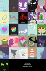 Size: 1250x1920 | Tagged: safe, artist:anarchemitis, a canterlot wedding, a friend in deed, baby cakes, dragon quest, family appreciation day, g4, hearth's warming eve (episode), hearts and hooves day (episode), hurricane fluttershy, it's about time, lesson zero, luna eclipsed, may the best pet win, mmmystery on the friendship express, ponyville confidential, putting your hoof down, read it and weep, season 2, secret of my excess, sisterhooves social, sweet and elite, the cutie pox, the last roundup, the mysterious mare do well, the return of harmony, the super speedy cider squeezy 6000, compilation, episode, episodes, minimalist, poster, title card