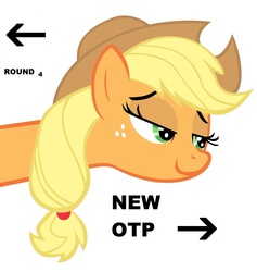 Size: 1280x1351 | Tagged: safe, applejack, g4, female, meta, new otp, solo