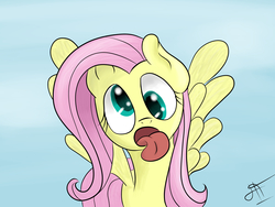 Size: 5333x4000 | Tagged: safe, artist:victoreach, fluttershy, g4, derp, female, solo