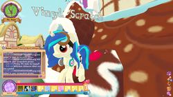 Size: 1280x720 | Tagged: safe, screencap, dj pon-3, vinyl scratch, legends of equestria, g4, game, glasses, headphones