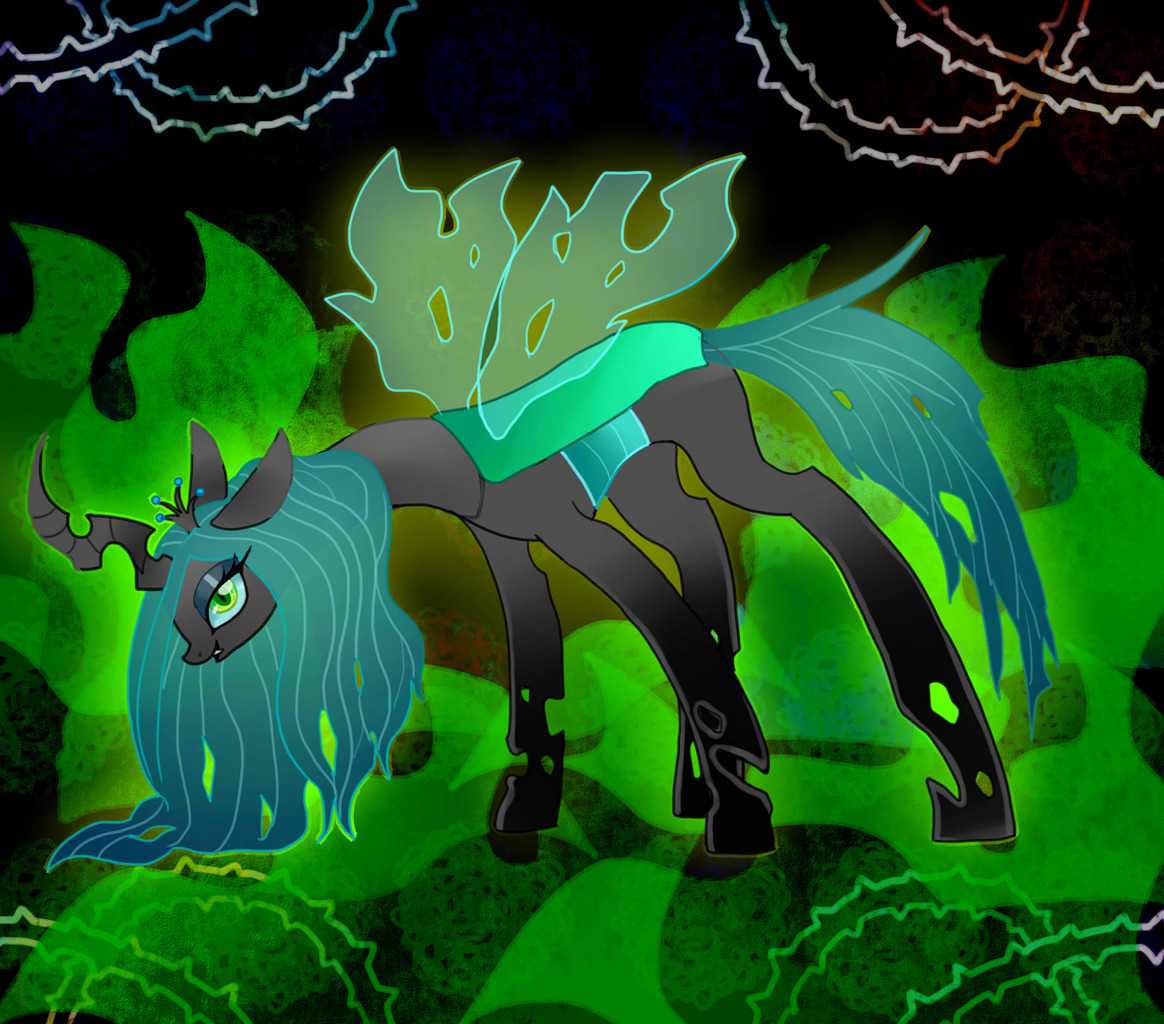 Safe Artist Mamengopetta Queen Chrysalis Changeling