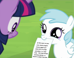 Size: 1275x1006 | Tagged: safe, screencap, cotton cloudy, spike, twilight sparkle, alicorn, pony, g4, my little pony: friendship is magic, trade ya!, cotton cloudy reveals, exploitable meme, female, image macro, kidnapped, mare, meme, ransom, twilight sparkle (alicorn)