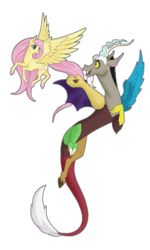 Size: 1500x2500 | Tagged: safe, artist:sugarcup, discord, fluttershy, g4, female, male, ship:discoshy, shipping, straight