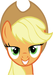 Size: 2461x3464 | Tagged: safe, artist:dejiko07, applejack, g4, trade ya!, bedroom eyes, female, high res, looking at you, portrait, simple background, smiling, solo, transparent background, vector