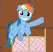 Size: 175x173 | Tagged: safe, screencap, rainbow dash, g4, too many pinkie pies, cropped, faic, female, flying, solo