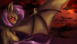 Size: 1500x849 | Tagged: safe, artist:ardail, fluttershy, g4, female, flutterbat, solo