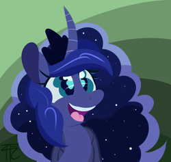 Size: 792x752 | Tagged: dead source, safe, artist:php92, princess luna, alicorn, pony, g4, curved horn, female, happy, horn, smiling, solo