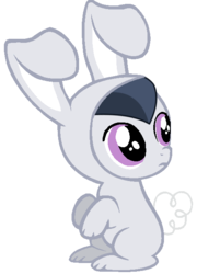 Size: 467x650 | Tagged: dead source, safe, artist:dreamcasterpegasus, rumble, g4, bunny costume, clothes, male, rumble rabbit, solo