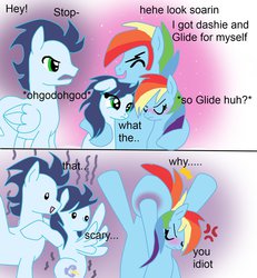 Size: 1024x1107 | Tagged: safe, artist:1231redflame, rainbow dash, soarin', g4, comic, female, glide, male, rainbow blitz, rule 63, self ponidox, selfcest, ship:soarindash, shipping, straight