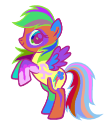 Size: 490x560 | Tagged: artist needed, safe, rainbow dash, oc, g4, 1000 hours in ms paint, donut steel, ms paint, rainbow power, recolor, solo