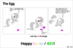 Size: 1367x896 | Tagged: safe, artist:albinofluttershy, fluttershy, oc, oc only, oc:albino fluttershy, pegasus, pony, 420, adventure in the comments, albino pony, anti-drug, comma splice, easter egg, female, grammar error, mare, marijuana, pot, solo