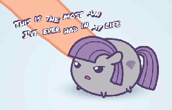 Size: 600x385 | Tagged: safe, artist:4as, maud pie, earth pony, human, pony, g4, animated, blob, chibi, chubbie, cute, dialogue, female, flash, game, mare, maudabetes, offscreen character, offscreen human, open mouth, poking, touch, wrong cutie mark