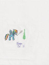 Size: 774x1032 | Tagged: safe, artist:derpypie, rainbow dash, g4, joint, smoking, tree