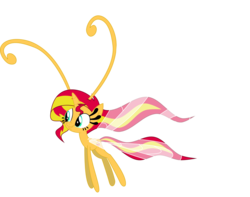 Size: 1618x1272 | Tagged: safe, artist:kaylathehedgehog, sunset shimmer, breezie, pony, g4, breeziefied, female, simple background, solo, species swap, transparent background, vector