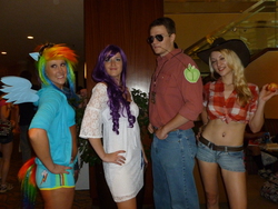 Size: 4608x3456 | Tagged: safe, applejack, big macintosh, rainbow dash, rarity, human, g4, cosplay, irl, irl human, photo