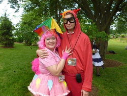 Size: 4184x3178 | Tagged: safe, big macintosh, pinkie pie, human, g4, cosplay, irl, irl human, photo