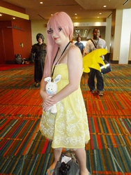 Size: 3456x4608 | Tagged: artist needed, safe, fluttershy, human, g4, connecticon, connecticon 2012, convention, cosplay, feet, glasses, irl, irl human, photo, plushie, sandals, solo