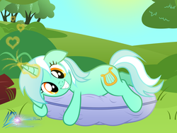 Size: 8000x6000 | Tagged: safe, artist:nightmaremoons, lyra heartstrings, pony, g4, :d, absurd resolution, cute, female, lying, lyrabetes, pillow, solo