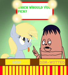 Size: 847x942 | Tagged: safe, artist:ponylover5, derpy hooves, pegasus, pony, g4, crossover, female, game show, mare, wat, wonder showzen