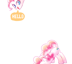 Size: 2880x2560 | Tagged: safe, artist:gashiboka, pinkie pie, g4, breaking the fourth wall, female, high res, looking at you, now you're thinking with portals, one word, open mouth, pinkie being pinkie, pinkie logic, smiling, solo