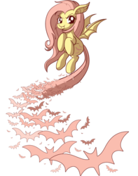 Size: 600x760 | Tagged: safe, artist:xkappax, fluttershy, bats!, g4, female, flutterbat, race swap, solo, surreal