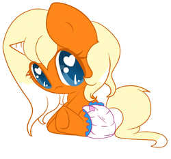 Size: 1030x958 | Tagged: safe, artist:starlightlore, oc, oc only, oc:dreamsicle, pony, baby, baby pony, diaper, foal, solo