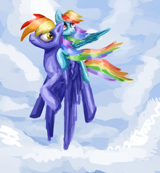 Size: 3700x4000 | Tagged: safe, artist:clrb, rainbow blaze, rainbow dash, g4, flying, younger