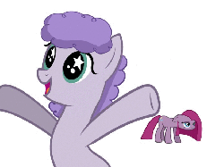 Size: 692x519 | Tagged: safe, artist:lizziepotatopad, maud pie, pinkie pie, earth pony, pony, g4, alternate hairstyle, animated, balloon, bipedal, duo, female, floppy ears, frown, glitch, maudalina daisy pie, maudie pie, mouth hold, open mouth, personality swap, pinkamena diane pie, role reversal, silly, smiling, when she smiles, wide eyes, wingding eyes, wrong cutie mark