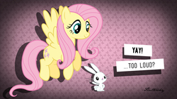 Size: 1920x1080 | Tagged: safe, artist:verygood91, angel bunny, fluttershy, g4, quote, vector, wallpaper