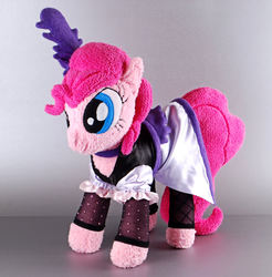 Size: 1000x1017 | Tagged: safe, artist:eveningarwen, pinkie pie, g4, over a barrel, accessory, clothes, irl, photo, plushie, puffy sleeves, saloon dress, saloon pinkie, solo