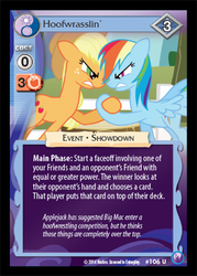 Size: 344x480 | Tagged: safe, enterplay, applejack, rainbow dash, canterlot nights, g4, my little pony collectible card game, card, ccg