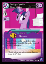 Size: 344x480 | Tagged: safe, enterplay, twilight sparkle, canterlot nights, g4, my little pony collectible card game, card, ccg, female, solo