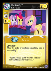 Size: 344x480 | Tagged: safe, enterplay, apple bloom, fluttershy, scootaloo, sweetie belle, g4, my little pony collectible card game, card, ccg, cutie mark crusaders