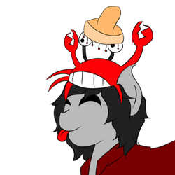 Size: 1200x1200 | Tagged: safe, artist:midnightmeowth, oc, oc only, crab, hat, sombrero