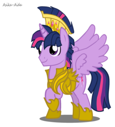 Size: 1600x1770 | Tagged: safe, artist:asika-aida, twilight sparkle, alicorn, pony, g4, armor, double rainboom puppet, dusk shine, prince dusk, rule 63, simple background, solo, transparent background, twilight sparkle (alicorn)