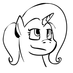 Size: 500x500 | Tagged: safe, artist:phillipfga, trixie, pony, unicorn, g4, alternate hairstyle, female, mare, monochrome, portrait, solo