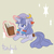 Size: 600x600 | Tagged: safe, artist:nekoya saki, pony, book, female, hat, magic, mare, patchouli knowledge, pixiv, ponified, prone, reading, solo, telekinesis, touhou