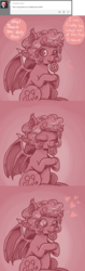 Size: 1000x3183 | Tagged: safe, artist:superlucky13, pinkie pie, bat pony, pony, ask bat pony pinkie, g4, ask, comic, female, heart, lollipop, mare, race swap, solo, tumblr