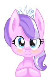 Size: 352x514 | Tagged: safe, artist:g15do33, diamond tiara, g4, blushing, cute, diamondbetes, female, looking at you, solo, tiara