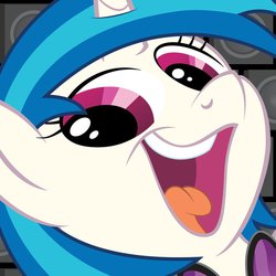 Size: 894x894 | Tagged: safe, artist:juniberries, dj pon-3, vinyl scratch, g4, female, meme, reaction image, smeel, solo