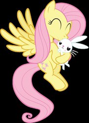 Size: 762x1047 | Tagged: safe, artist:juniberries, angel bunny, fluttershy, g4, blushing, fluttermom, kissing, tsundere