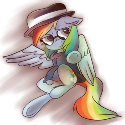 Size: 4000x4000 | Tagged: safe, artist:skunkwaffle, rainbow dash, g4, clothes, female, solo, sunglasses, sweatshirt